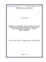 Nghiên cứu tri thức bản địa trong quản lý, sử dụng tài nguyên rừng của người kho tại vườn quốc gia bidoup   núi bà   tỉnh lâm đồng 