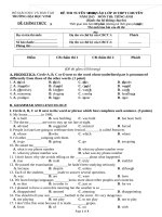 ĐỀ TIẾNG ANH KHÔNG CHUYÊN 2015