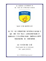 Một số giải pháp nhằm nâng cao hiệu quả hoạt động của doanh nghiệp khoa học và công nghệ trên địa bàn thành phố hồ chí minh  