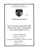 Một số giải pháp nhằm phát triển thương hiệu trung tâm hội nghị tiệc cưới riverside palace  