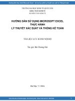 Hướng dẫn sử dụng microsoft Excel thực hành lý thuyết xác suất và thống kê kinh tế quốc dân