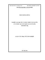 Nghiên cứu bảo tồn và phát triển tài nguyên cây thuốc tại vườn quốc gia xuân sơn, tỉnh phú thọ 