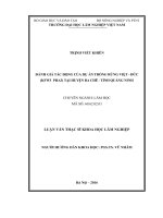 Đánh giá tác động của dự án trồng rừng việt   đức (KFW3 PHA3) tại huyện ba chẽ   tỉnh quảng ninh 