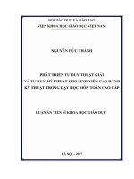 Phát triển tư duy thuật giải và tư duy kỹ thuật cho sinh viên cao đẳng kỹ thuật trong dạy học môn toán cao cấp