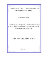 Nghiên cứu, xác định các thông số làm việc hợp lý cho quá trình ép gạch lót sàn từ vật liệu composite gỗ nhựa 