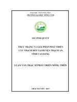 Thực trạng và giải pháp phát triển cây thạch đen tại huyện thạch an, tỉnh cao bằng 