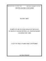 Nghiên cứu đề xuất quy hoạch sử dụng đất xã trung lý, huyện mường lát, tỉnh thanh hóa giai đoạn 2013 2020 