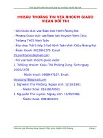 PHIEU THONG TIN tích hợp kiến thức liên môn giúp học sinh học tốt tiết học hát 