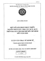 Một số giải pháp phát triển nguồn nhân lực cho các KCX KCN trên địa bàn tp hồ chí minh đến năm 2020  