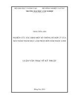 Nghiên cứu xác định một số thông số hợp lý của máy băm thảm mục làm phân bón sâm ngọc linh 