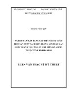 Nghiên cứu xây dựng các tiêu chí để thực hiện sản xuất sạch hơn trong sản xuất ván ghép thanh tại công ty chế biến gỗ alpha thuộc tỉnh bình dương 
