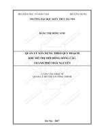 Quản lý xây dựng theo quy hoạch khu đô thị mới đông sông cầu, thành phố thái nguyên (tt)