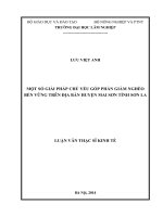 Một số giải pháp chủ yếu góp phần giảm nghèo bền vững trên địa bàn huyện mai sơn tỉnh sơn la 