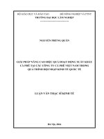 Giải pháp nâng cao hiệu quả hoạt động xuất khẩu cà phê tại các công ty cà phê việt nam trong quá trình hội nhập kinh tế quốc tế 
