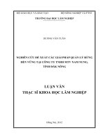 Nghiên cứu đề xuất các giải pháp quản lý rừng bền vững tại công ty TNHH MTV nam nung, tỉnh đăk nông 