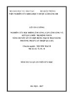 Nghiên cứu đặc điểm lâm sàng, cận lâm sàng và kết quả điều trị bệnh nhân tăng huyết áp có hẹp động mạch thận bằng phương pháp can thiệp qua da (TT)