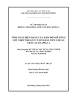 Tính toán biến dạng của dầm đơn bê tông cốt thép theo TCVN 5574 2012, tiêu chuẩn châu âu EN 1992 1 1 