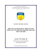 Một số giải pháp phát triển nguồn nhân lực tại trường đại học hoa sen đến năm 2020  