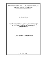 Nghiên cứu, đền xuất quy hoạch lâm nghiệp huyện mường lát, tỉnh thanh hóa, đến năm 2020 