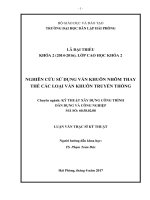 Nghiên cứu sử dụng ván khuôn nhôm thay thế các loại ván khuôn truyền thống   