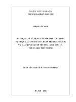 Xây dựng và sử dụng câu hỏi cốt lõi trong dạy học các chủ đề cơ chế di truyền – biến dị và các quy luật di truyền – sinh học 12 – THPT