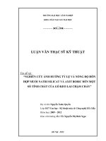 Nghiên cứu ảnh hưởng của nồng độ và tỷ lệ hỗn hợp axit boric và muối natri silicat đến một số tính chất của gỗ keo lai (acacia hybrid) chậm cháy 