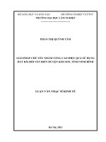 Giải pháp chủ yếu nhằm nâng cao hiệu quả sử dụng đất bãi bồi ven biển huyện kim sơn, tỉnh ninh bình 