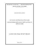 Xây dựng hướng dẫn công nghệ tạo sản phẩm ghế ngoài trời tại công ty kim gia nghi 