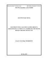 Giải pháp nâng cao chất lượng dịch vụ khách hàng cá nhân của agribank chi nhánh huyện chương mỹ hà tây 