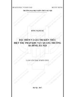 Đặc điểm và giá trị kiến trúc biệt thự pháp khu vực quảng trường ba đình, hà nội (tt) 