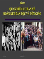 BÀI GIẢNG ĐIỆN TỬ MÔN CHÍNH TRỊ CAO ĐẲNG NGHỀ  BÀI 13: QUAN ĐIỂM VỀ ĐOÀN KẾT DÂN TỘC VÀ TÔN GIÁO