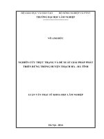Nghiên cứu thực trạng và đề xuất giải pháp phát triển rừng trồng huyện thạch hà   hà tĩnh 