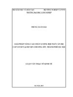 Giải pháp nâng cao chất lượng đội ngũ cán bộ cấp cơ sở tại huyện chương mỹ, thành phố hà nội 