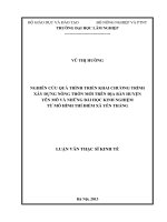 Nghiên cứu quá trình triển khai chương xây dựng nông thôn mới trên địa bàn huyện yên mô và những bài học kinh nghiệm từ mô hình thí điểm xã yên thắng 
