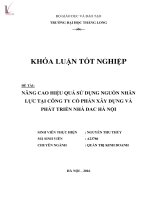 Nâng cao hiệu quả sử dụng nguồn nhân lực tại công ty cổ phần và xây dựng phát triển nhà DAC hà nội (tt) 
