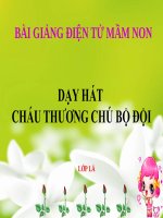 Bài giảng điện tử mầm non đề tài Dạy hát cháu thương chú bộ đội (lớp Lá)