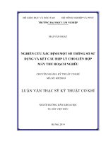 Nghiên cứu xác định một số thông số sử dụng và kết cấu hợp lý cho liên hợp máy thu hoạch nghêu 
