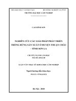 Nghiên cứu các giải pháp phát triển trồng rừng sản xuất ở huyện thuận châu   tỉnh sơn la 