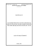 Các giải pháp nhằm nâng cao chất lượng đào tạo nghề gắn với tạo việc làm cho lao động thanh niên nông thôn trên địa bàn huyện chương mỹ   hà nội 