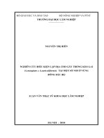 Nghiên cứu điều kiện lập địa cho cây trồng keo lai (a mangium x a auriculiformis) tại một số nơi ở vùng đông bắc bộ 
