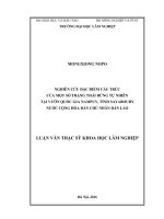 Nghiên cứu đặc điểm cấu trúc của một trạng thái rừng tự nhiên tại vườn quốc gia nampuy, tỉnh sayaboury nước cộng hòa dân chủ nhân dân lào 