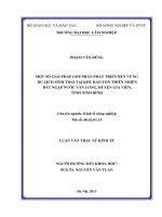 Một số giải pháp góp phần phát triển bền vững du lịch sinh thái tại khu bảo tồn thiên nhiên đất ngập nước vân long, huyện gia viễn, tỉnh ninh bình 