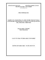 Nghiên cứu ảnh hưởng của một số biện pháp kỹ thuật lâm sinh đến sinh trưởng của keo lai tại huyện hương trà, tỉnh thừa thiên huế 