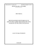 Một số giải pháp chuyển dịch cơ cấu kinh tế nông nghiệp theo hướng bền vững tại huyện yên sơn, tỉnh tuyên quang 
