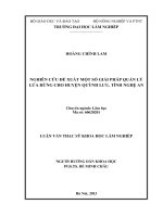 Nghiên cứu đề xuất một số giải pháp quản lý lửa rừng cho huyện quỳnh lưu, tỉnh nghệ an 