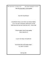 Giải pháp nâng cao năng lực hoạt động của các quỹ tín dụng nhân dân cơ sở trên địa bàn huyện chương mỹ, thành phố hà nội 