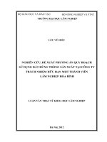 Nghiên cứu, đề xuất phương án quy hoạch sử dụng đất rừng trồng sản xuất tại công ty TNHH một thành viên lâm nghiệp hòa bình 