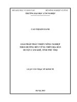 Giải pháp phát triển nông nghiệp theo hướng bền vững trên địa bàn huyện cẩm khê, tỉnh phú thọ 