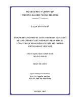 Áp dụng phương pháp kế toán chi phí theo hoạt động (ABC) để tính chi phí và giá thành sản phẩm tại các công ty dược phẩm niêm yết trên thị trường chứng khoán việt nam