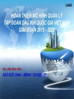 Hoàn thiện mô hình quản lý tập đoàn dầu khí việt nam giai đoạn 2015 2020  